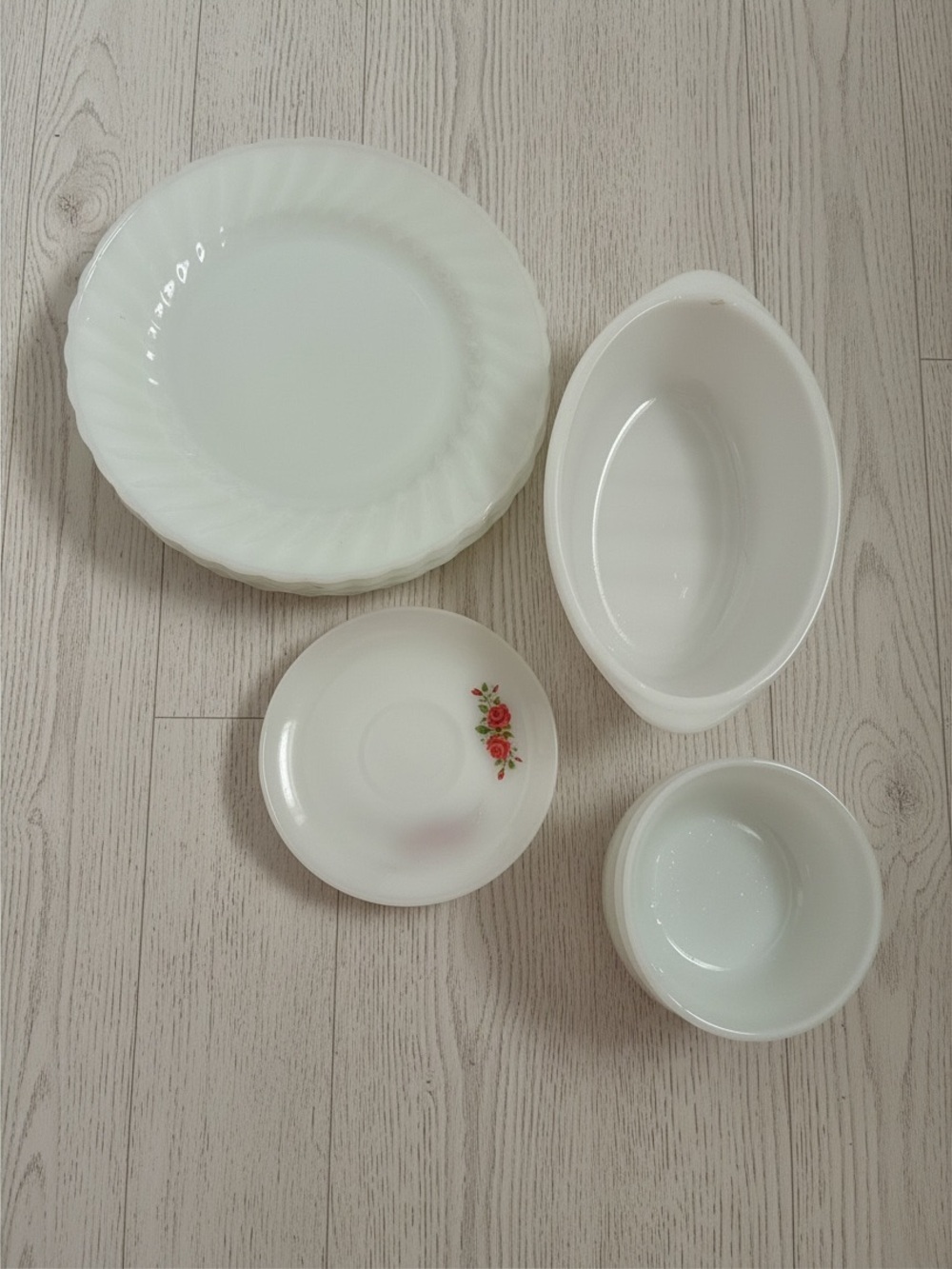 Fire King Milk Glass (11)  Set Of Dish-ware Bundle